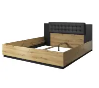 SIGMA 30 łóżko 140x200 z tapicerowanym zagłowiem artisan / czarny